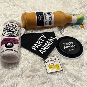 Party Animal Dog Bandana & Toy Bundle Set